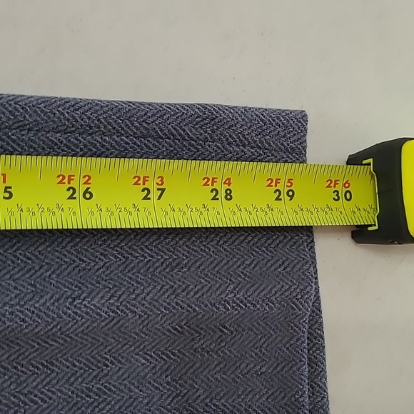 Oscar de la Renta Greyish Blue Herringbone pattern Wide-leg Trousers size 16 - Picture 9 of 11